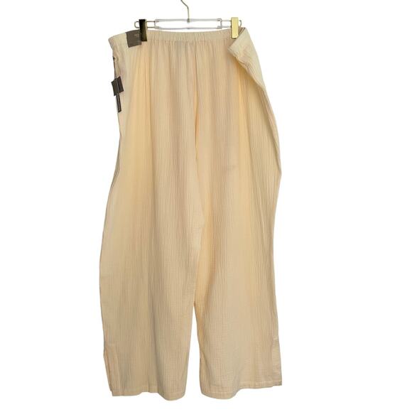 Soft Surroundings Key Biscayne Gauze Pants Women 3x Ivory Wide Leg Resort - Picture 2 of 7